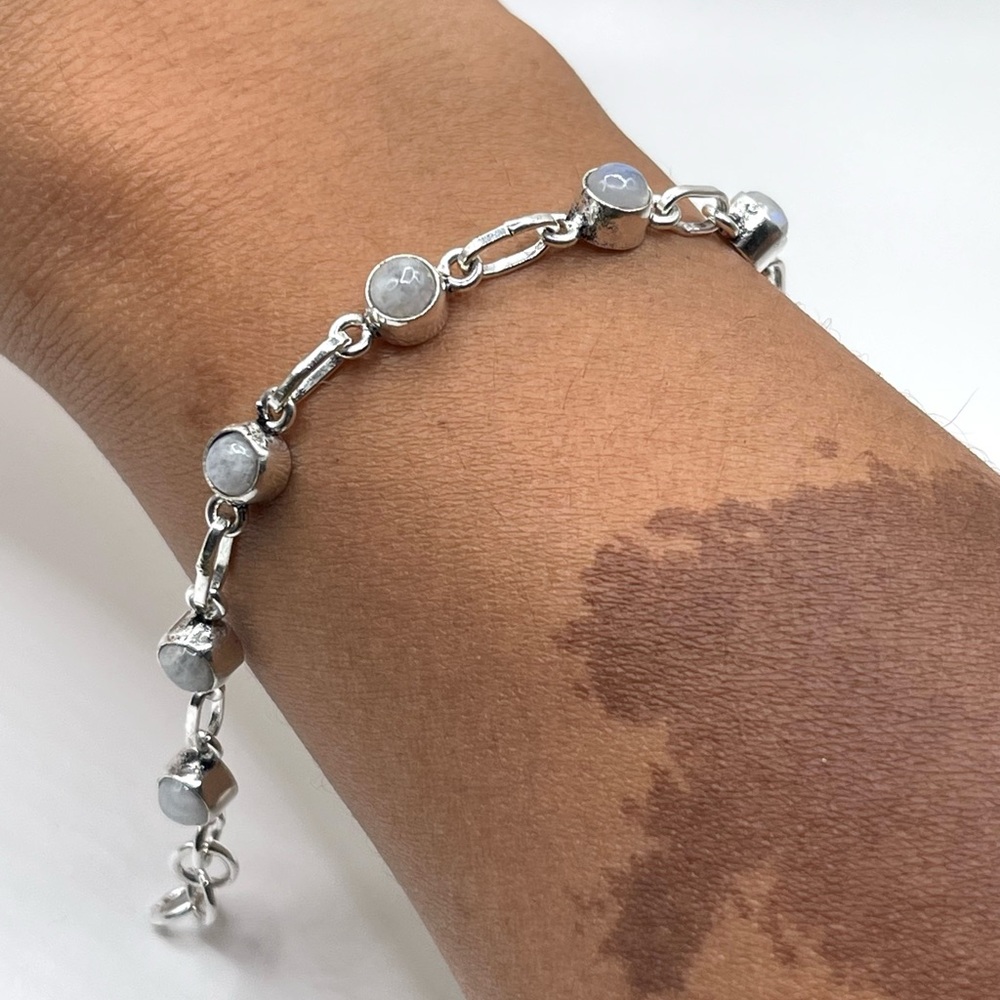 Dainty Small Moonstone Bracelet 7”-7 1/2” - Picture 6 of 8